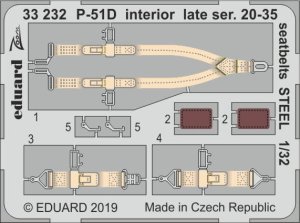 EDUARD 33232 - 1:32 P-51D interior late ser. 20-35 seatbelts - Steel