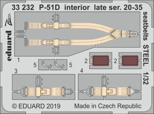 Przejdź do produktu EDUARD 33232 - 1:32 P-51D interior late ser. 20-35 seatbelts - Steel