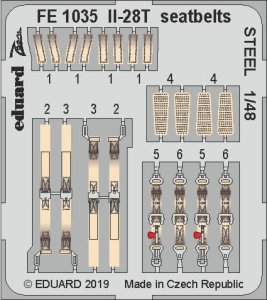 EDUARD FE1035 - 1:48 IL-28T seatbelts - Steel