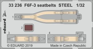 EDUARD 33236 - 1:32 F6F-3 seatbelts - Steel