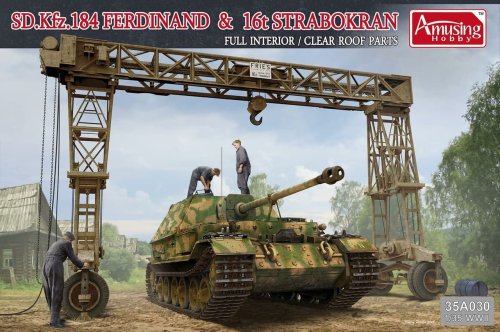 Przejdź do produktu AMUSING HOBBY 35A030 - 1:35 Ferdinand & 16t Strabokran w/ Full Interior/Clear Roof Parts