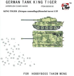 BORDER BD0030 - 1:35 Arkusz masek do kamuflażu czołgu KingTiger (Octopus camouflage)