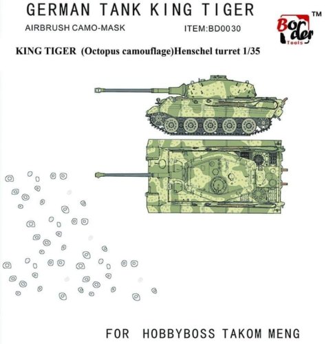 Przejdź do produktu BORDER BD0030 - 1:35 Arkusz masek do kamuflażu czołgu KingTiger (Octopus camouflage)