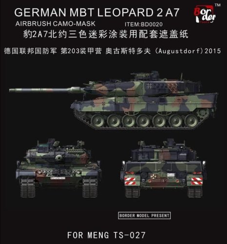 Przejdź do produktu BORDER BD0020 - 1:35 Arkusz masek do kamuflażu czołgu Leopard 2 A7 1/35