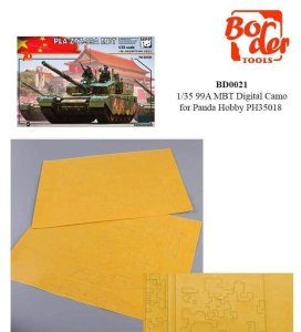 BORDER BD0021 - 1:35 Arkusz masek do kamuflażu czołgu ZTZ 99A MBT Digital Camouflage