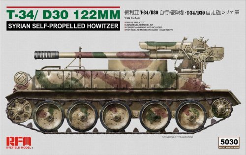 Przejdź do produktu RYE FIELD MODEL 5030 - 1:35 T-34/D-30 122mm Syrian Self-Propelled Howitzer