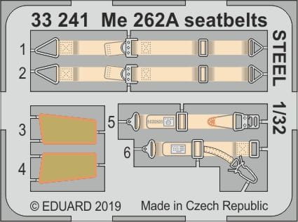 Przejdź do produktu EDUARD 33241 - 1:32 Me 262A seatbelts - Steel