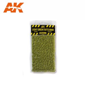 AK INTERACTIVE 8118 - Light Green Tufts 6 mm - kępy traw 6 mm