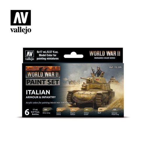 Przejdź do produktu VALLEJO 70209 - WWII Italian Armour & Infantry - Paint Set