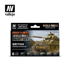 VALLEJO 70204 - WWII British Armour & Infantry - Paint Set