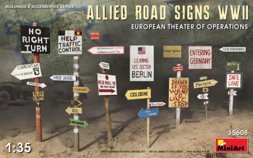 Przejdź do produktu MINIART 35608 - 1:35 Allied Road Signs WWII Europe Theatre of Operations