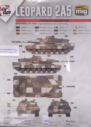 Przejdź do produktu BORDER 000001 - 1:35 Arkusz masek do kamuflażu czołgu Leopard 2 A5
