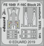 EDUARD FE1049 - 1:48 F-16C Block 25 seatbelts - Steel