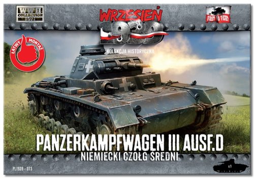 Przejdź do produktu FIRST TO FIGHT 073 -  Wrzesień 1939 - 1:72 Pz.Kpfw. III Ausf. D niemiecki czołg średniGazetka w zestawie z modelem