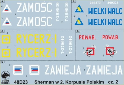 Przejdź do produktu TORO MODEL 48D23 - 1:48 Shermany w 2 Korpusie Polskim, Włochy 1945 cz.2