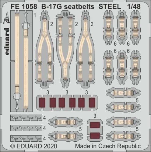 Przejdź do produktu EDUARD FE1058 - 1:48 B-17G seatbelts - Steel