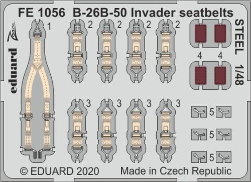 Przejdź do produktu EDUARD FE1056 - 1:48 B-26B-50 Invader seatbelts - Steel