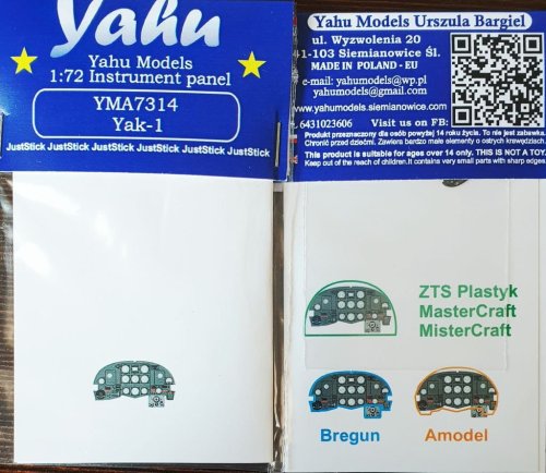 Przejdź do produktu YAHU YMA7314 - 1:72 Yak-1 tablica przyrządów