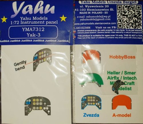 Przejdź do produktu YAHU YMA7312 - 1:72 Yak-3 tablica przyrządów