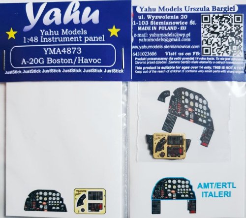 Przejdź do produktu YAHU YMA4873 - 1:48 A-20G/H Boston tablica przyrządów