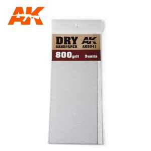 AK INTERACTIVE 9041 - Papier ścierny do szlifowania na sucho, 3 arkusze, gradacja 800