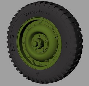 PANZERART RE35-528 - 1:35 Willys MB Jeep Road wheels (Firestone)