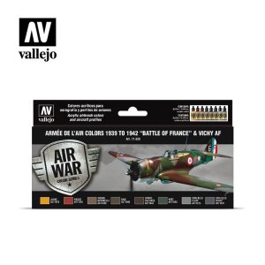 VALLEJO 71626 - Armée de l’Air colors 1939 to 1942 Battle of France & Vichy AF - Model Air Set