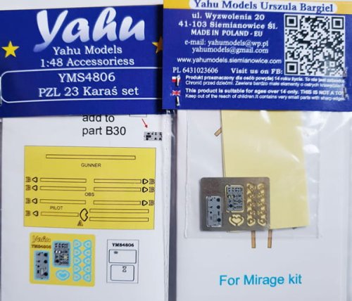 Przejdź do produktu YAHU YMS4806 - 1:48 PZL 23 Karaś zestaw akcesoriów