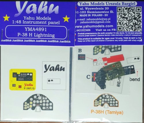 Przejdź do produktu YAHU YMA4891 - 1:48 P-38 H Lightning tablica przyrządów