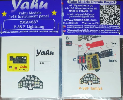 Przejdź do produktu YAHU YMA4887 - 1:48 P-38 F Lightning tablica przyrządów