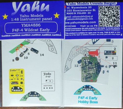 Przejdź do produktu YAHU YMA4886 - 1:48 F4F-4 Early tablica przyrządów