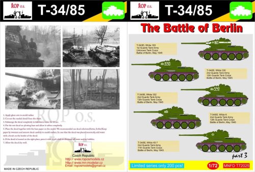 Przejdź do produktu ROPOS MNFDT72025 - 1:72 T-34/85 - The Battle of Berlin