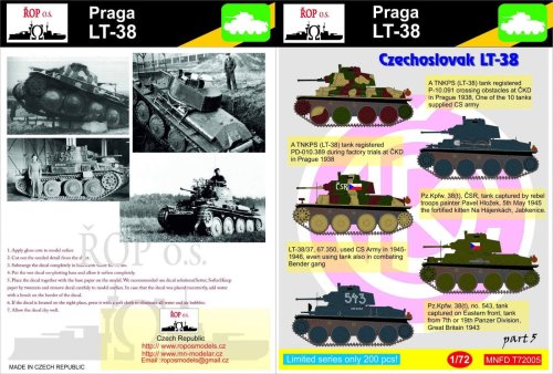 Przejdź do produktu ROPOS MNFDT72005 - 1:72 Praga LT-38 - Czechoslovak LT-38