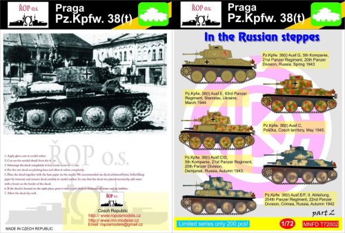 Przejdź do produktu ROPOS MNFDT72002 - 1:72 Praga Pz.Kpfw. 38(t) - In the Russian steppes