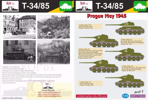 Przejdź do produktu ROPOS MNFDT35023 - 1:35 T-34/85 - Prague May 1945