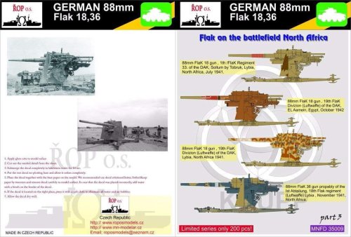 Przejdź do produktu ROPOS MNFDT35009 - 1:35 German 88mm Flak 18,36 - Flak on the battlefied North Africa