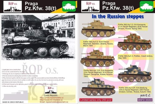 Przejdź do produktu ROPOS MNFDT35002 - 1:35 Praga Pz.Kpfw. 38(t) - In the Russian steppes