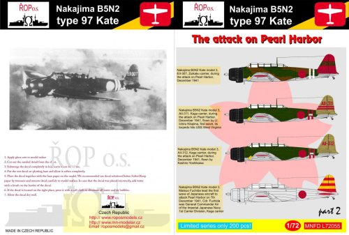 Przejdź do produktu ROPOS MNFDL72055 - 1:72 Nakajima B5N2 type 97 Kate - The attack on Pearl Harbour