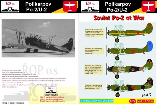 Przejdź do produktu ROPOS MNFDL72052 - 1:72 Polikarpov Po-2/U-2 - Soviet Po-2 at War