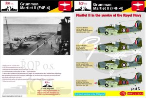 ROPOS MNFDL72043 - 1:72 Grumman Martlet II (F4F-4) - Martlet II in the service of the Royal Navy