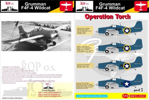 Przejdź do produktu ROPOS MNFDL72041 - 1:72 Grumman F4F-4 Wildcat - Operation Torch