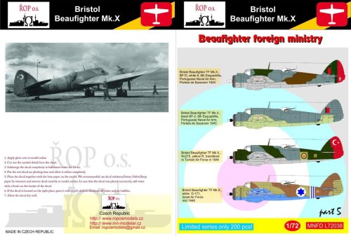 Przejdź do produktu ROPOS MNFDL72038 - 1:72 Bristol Beaufighter Mk.X - Beaufighter foreign ministry