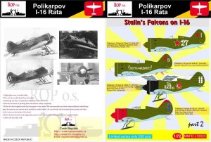 ROPOS MNFDL72023 - 1:72 Polikarpov I-16 Rata - Stalin's Falcons on I-16