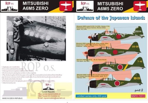 Przejdź do produktu ROPOS MNFDL72013 - 1:72 Mitsubishi A6M5 Zero Model 52 - Defence of the Japanese Islands