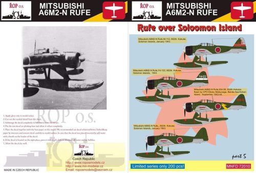 Przejdź do produktu ROPOS MNFDL72010 - 1:72 Mitsubishi A6M2-N Rufe - Rufe over Solomon Islands