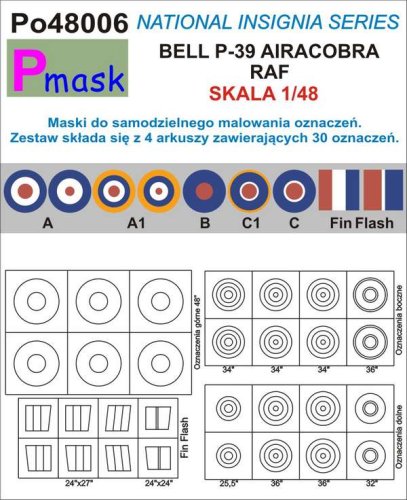 Przejdź do produktu PMASK Po48006 - 1:48 Bell P-39 Airacobra RAF