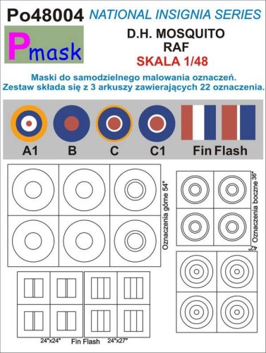 Przejdź do produktu PMASK Po48004 - 1:48 D.H Mosquito RAF
