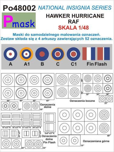 Przejdź do produktu PMASK Po48002 - 1:48 Hawker Hurricane RAF