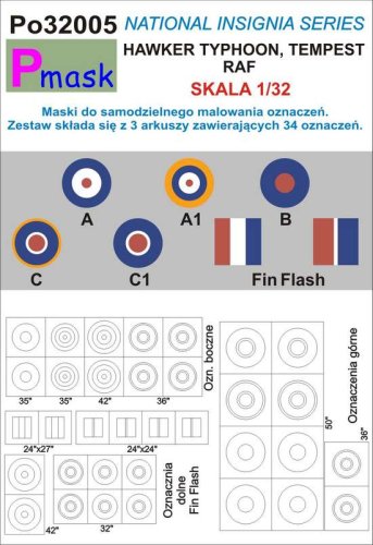 Przejdź do produktu PMASK Po32005 - 1:32 Hawker Typhoon, Tempest RAF