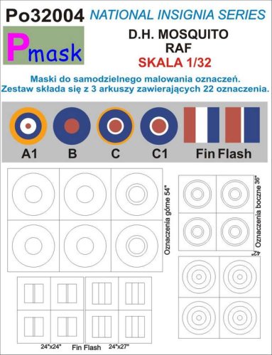 Przejdź do produktu PMASK Po32004 - 1:32 D.H Mosquito RAF